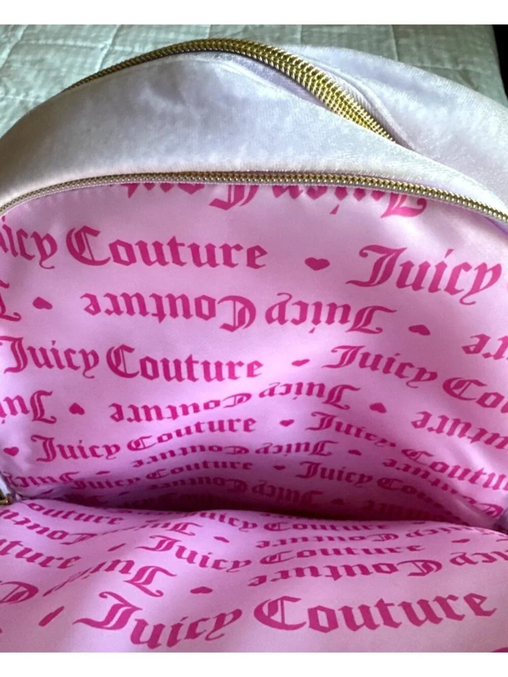 NWT Juicy Couture Kids Lavender Lilac Velvet Backpack Scottie Dog Rhinestones